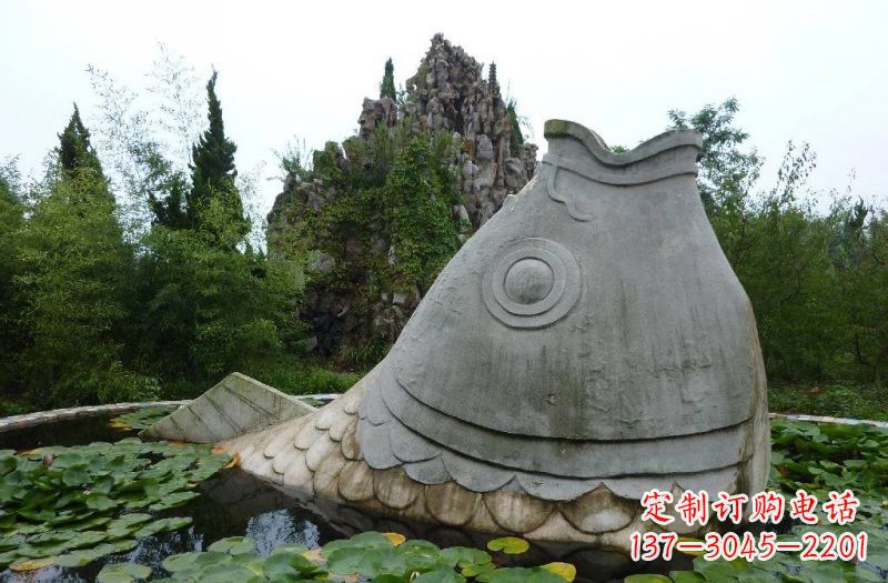 廊坊大型喷水鲤鱼石雕