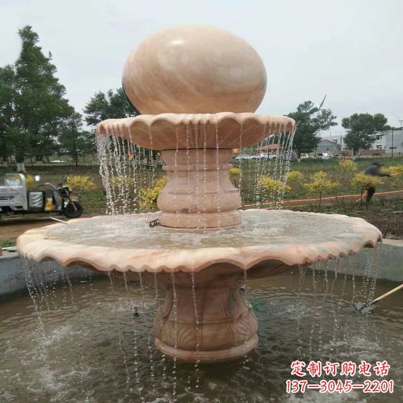 廊坊大型石材风水球-公园园林水景喷泉雕塑