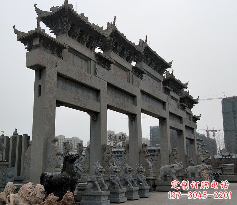 廊坊精美仿古牌坊石雕