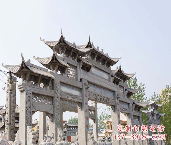 廊坊特大型五门石雕牌楼