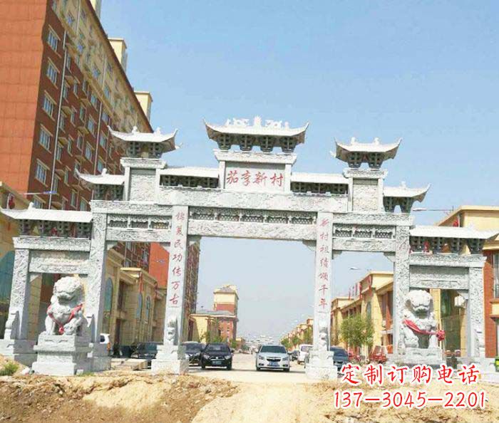 廊坊大型五门石雕牌楼