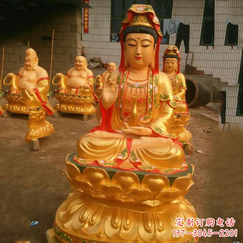 廊坊完美体现观音神性的铸铜观音雕塑