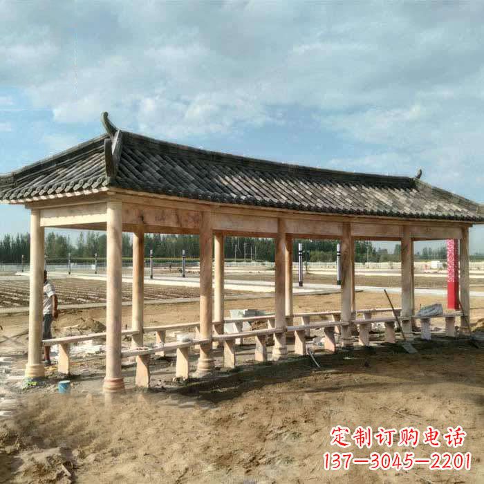 廊坊华丽精美的瓦石长廊雕塑