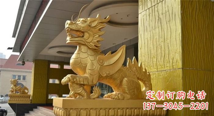 廊坊精美麒麟铜雕,展现神秘之美