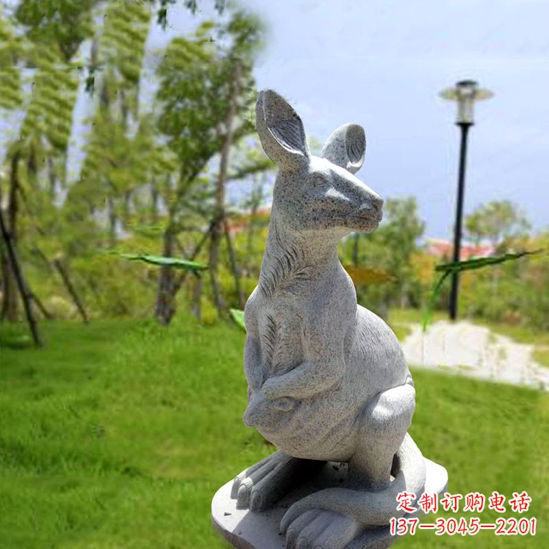 廊坊高品质袋鼠雕塑,精致石雕摆件