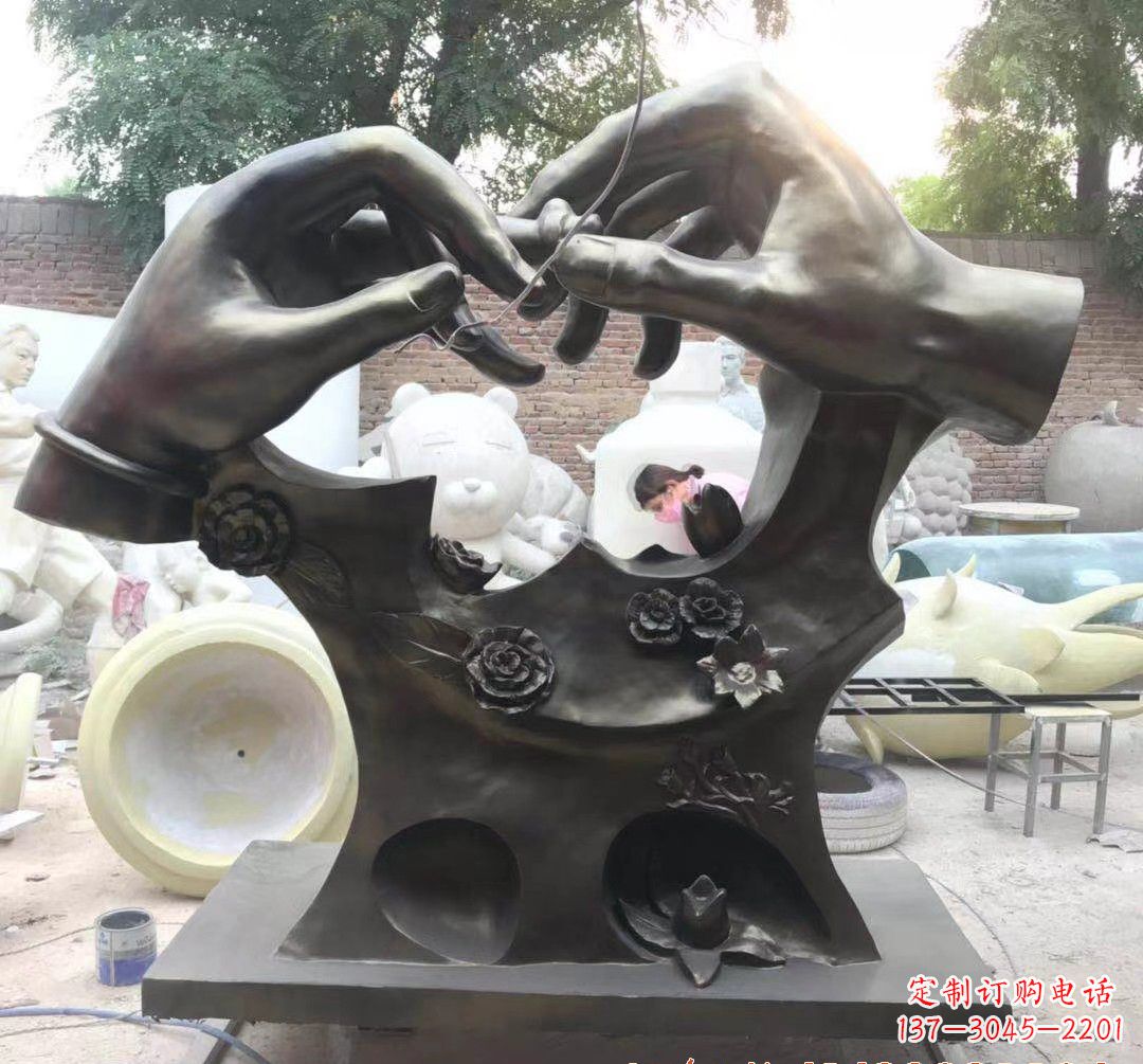 廊坊精美铜戒指雕塑