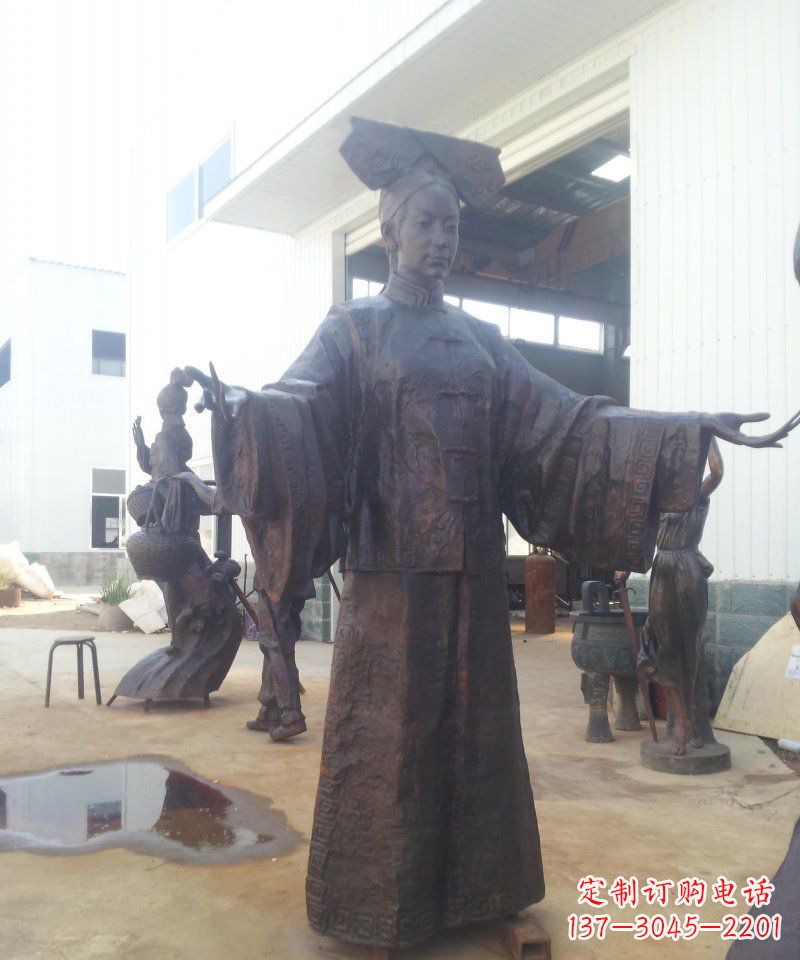 廊坊清朝女子古代人物铜雕塑