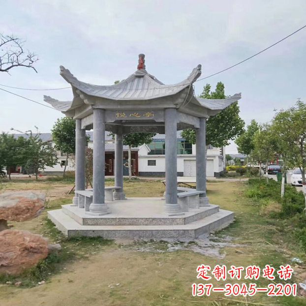 廊坊中领雕塑 | 六角石凉亭公园雕塑