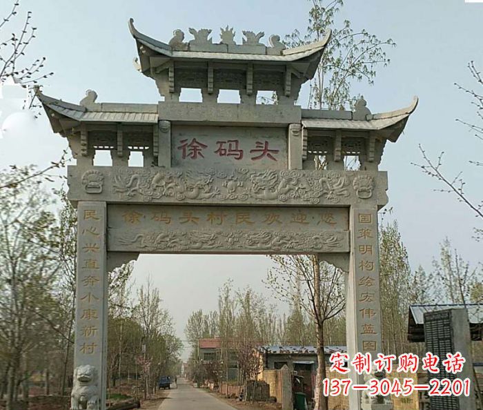 廊坊精美纯手工大理石牌坊雕塑