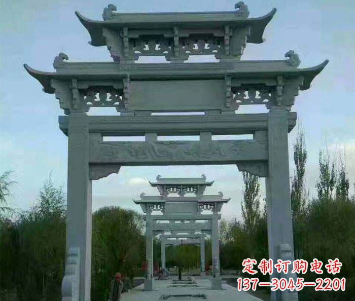 廊坊牌坊雕塑精美大理石雕塑艺术
