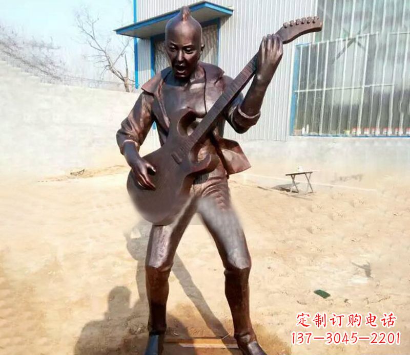 廊坊精致细腻的铜吉他雕塑