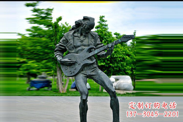 廊坊铜雕吉他景观雕塑
