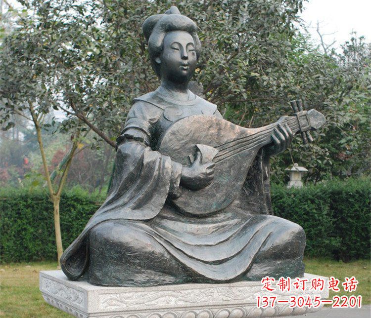 廊坊古典风情弹琵琶雕塑