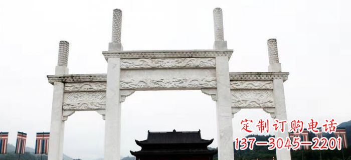 廊坊领雕塑-定制道路牌坊雕塑