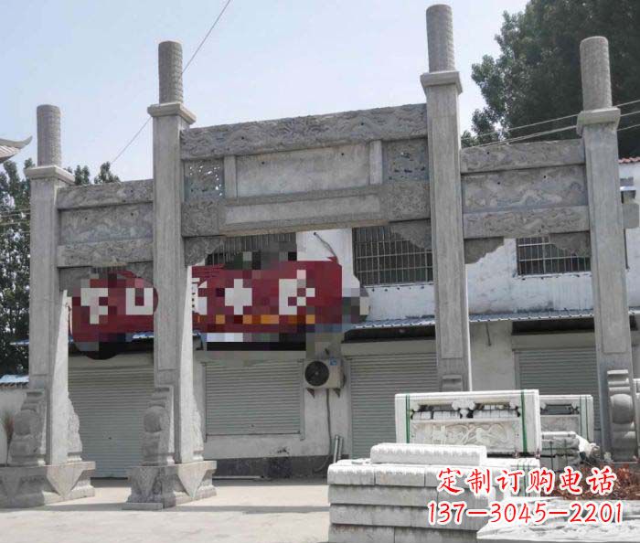 廊坊领雕塑 | 专业定制道路大理石牌坊雕塑
