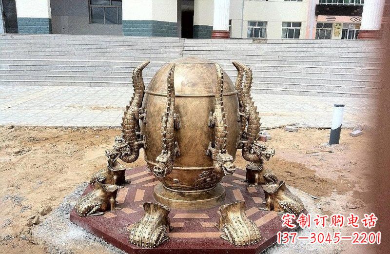廊坊精致细节 壮丽地动仪铜雕