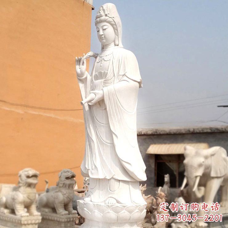 廊坊滴水观音汉白玉石雕佛像
