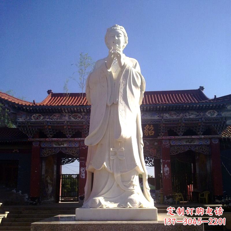 廊坊貂蝉汉白玉石雕像-景区园林历史名人古代四大美女