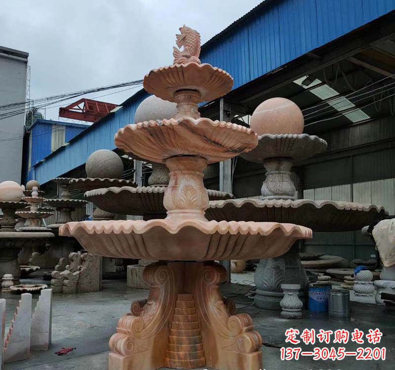 廊坊高品质跌水钵石喷泉雕塑