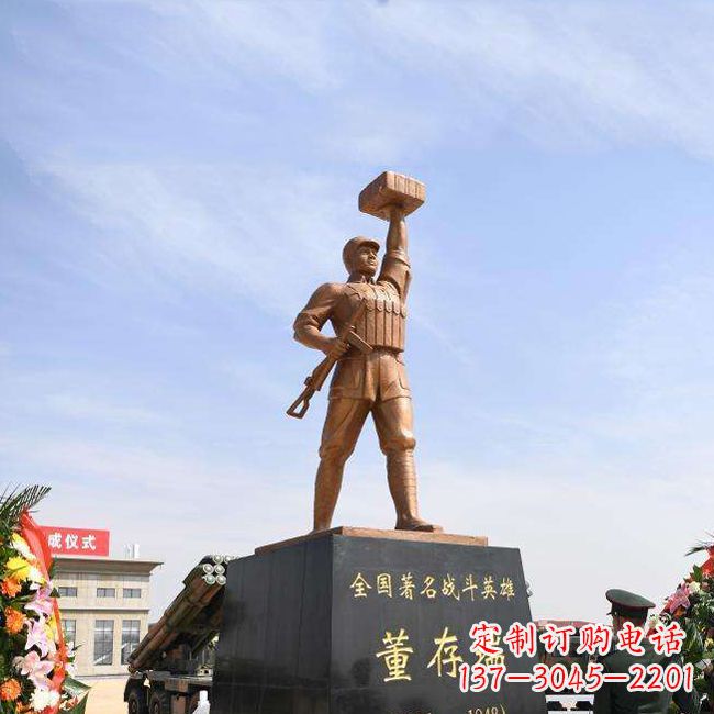 廊坊董存瑞雕塑景区名人英雄雕像