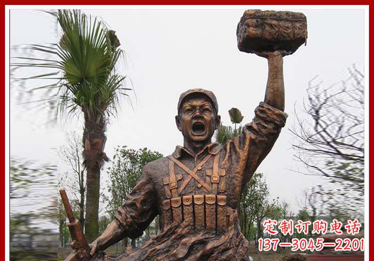 廊坊董存瑞英雄模范铜雕——艺术之美的匠心细作