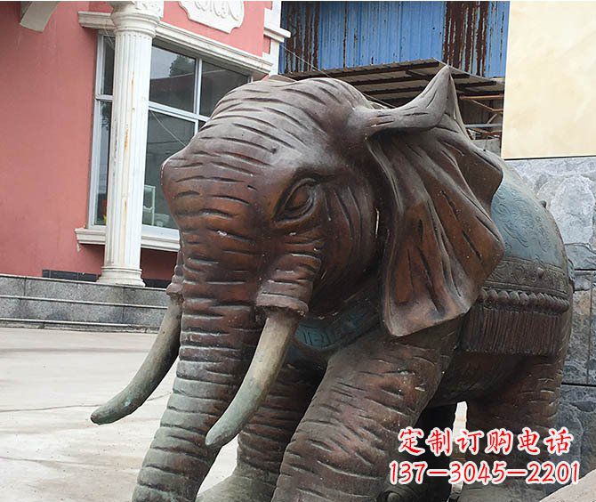 廊坊动物大象公园铜雕摆件