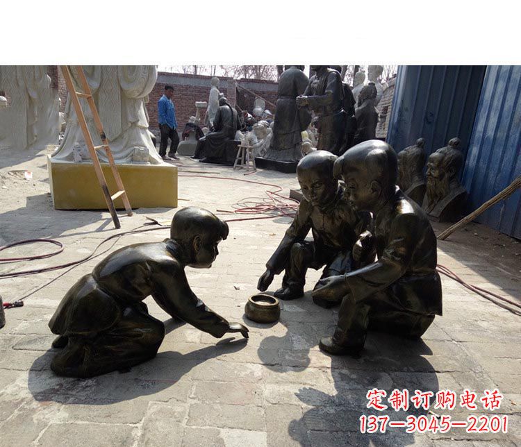 廊坊斗蛐蛐铜雕 儿童系列