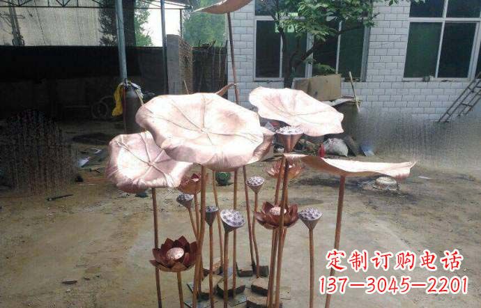 廊坊锻铜荷叶雕塑