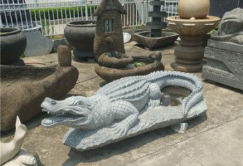 廊坊动物雕塑大理石鳄鱼