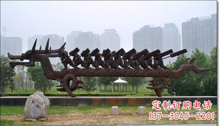 廊坊锻铜赛龙舟雕塑