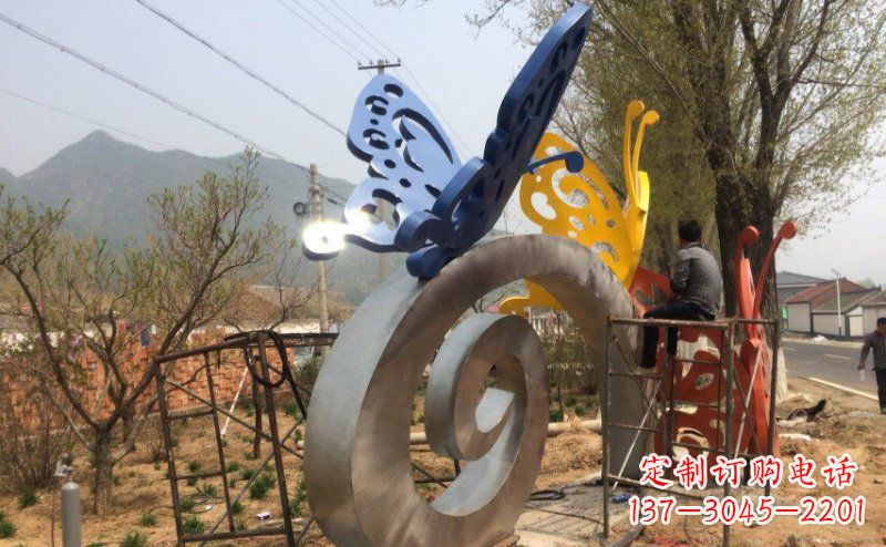 廊坊优雅无比,不锈钢蝴蝶雕塑