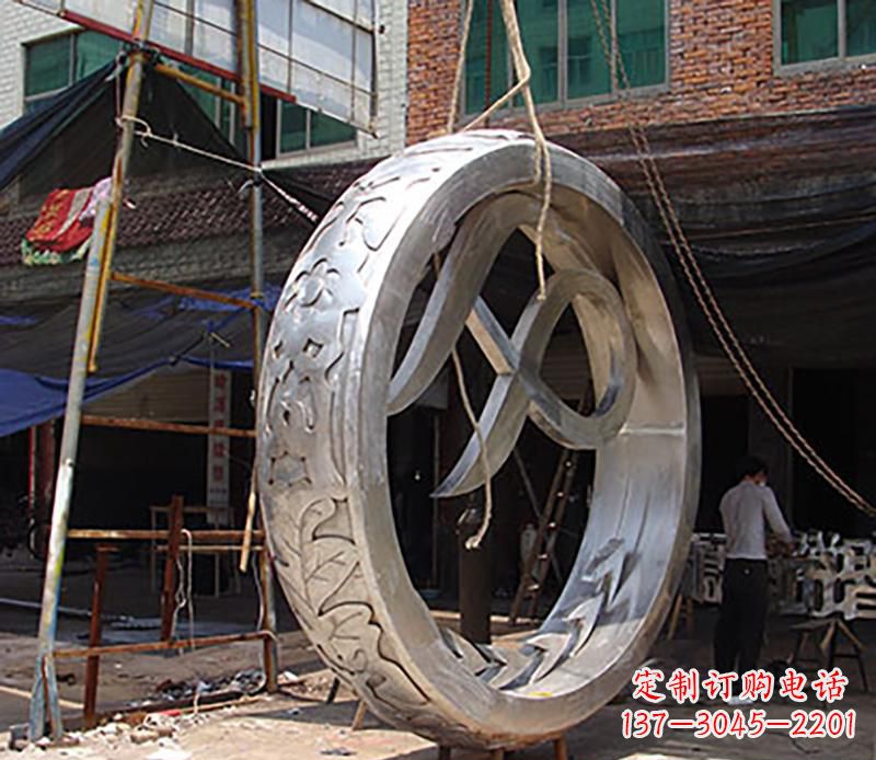 廊坊精致环形不锈钢景观雕塑