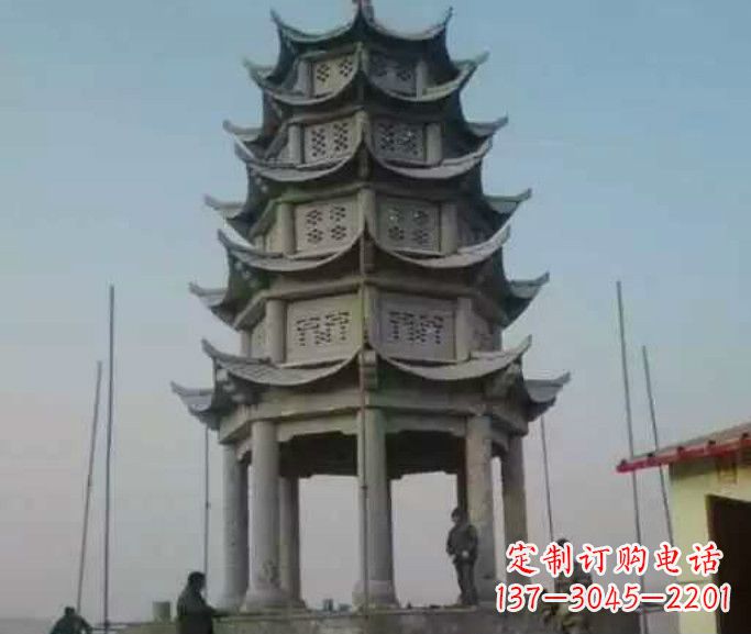 廊坊精美绝伦的多层凉亭石雕