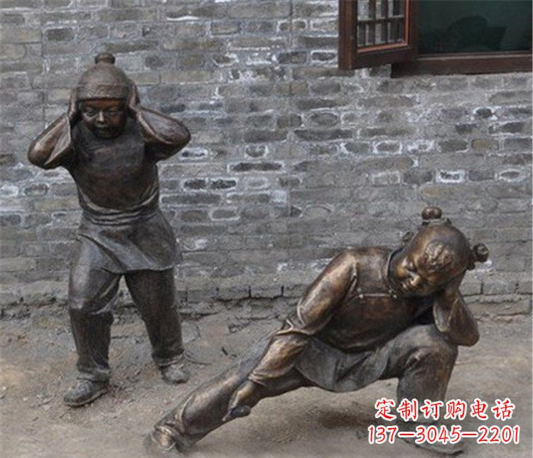 廊坊儿童放鞭炮公园雕塑