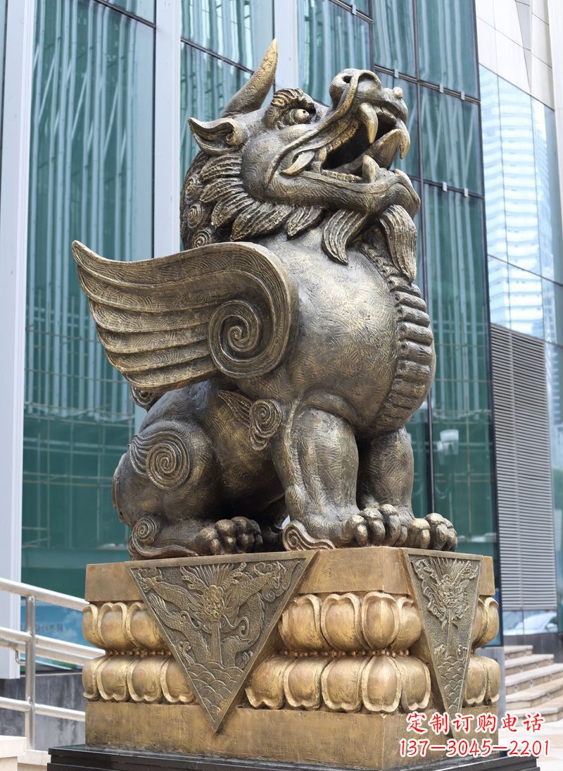 廊坊精美独角兽铜雕