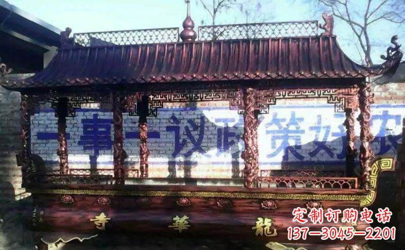廊坊方形寺庙香炉铜雕 (2)