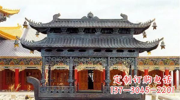 廊坊方形寺庙香炉铜雕 (3)