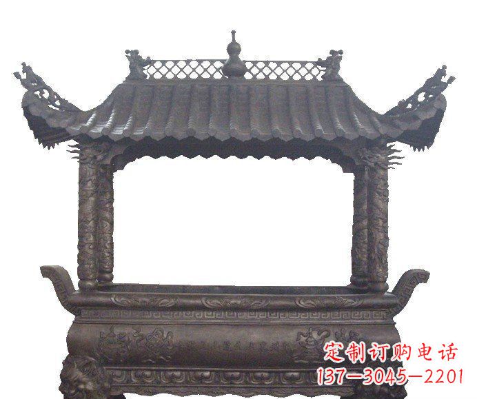 廊坊方形香炉寺庙铜雕_2