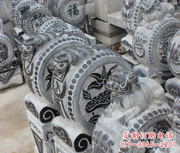 廊坊仿古抱鼓石招财石门墩 (2)