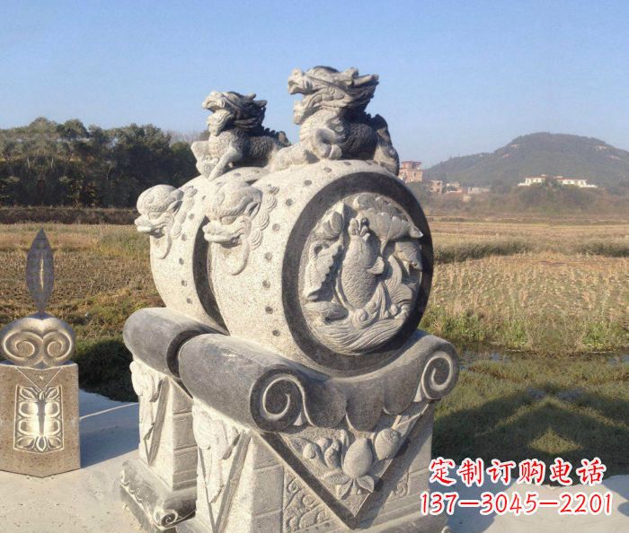 廊坊仿古抱鼓石镇宅石门墩 (4)
