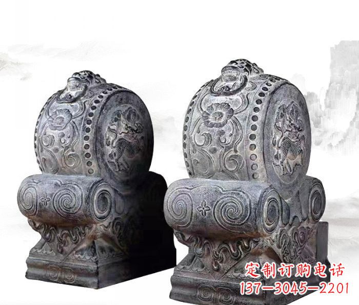 廊坊仿古抱鼓石镇宅石门墩 (3)
