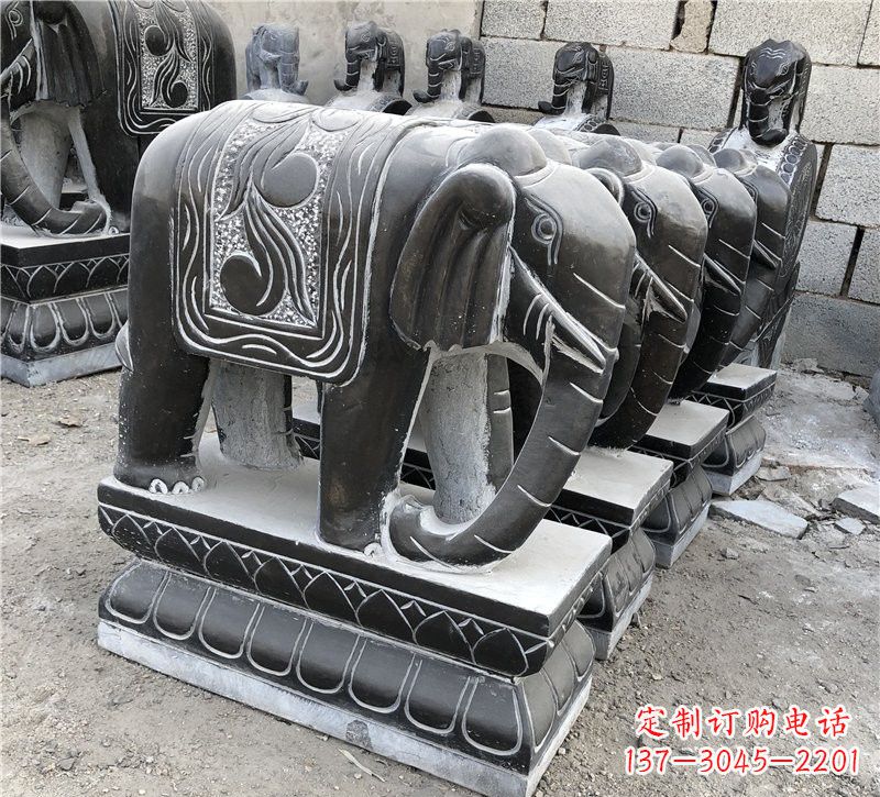 廊坊仿古青石制造大象雕塑