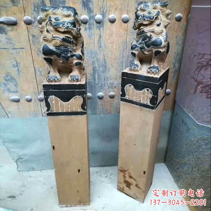 廊坊精美狮子雕塑 拴马桩