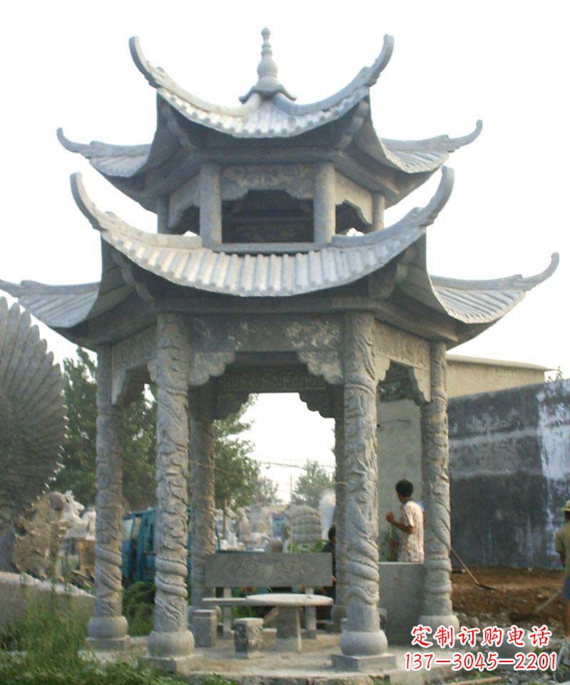 廊坊传统工艺石雕凉亭,精美细致,给你温馨家园