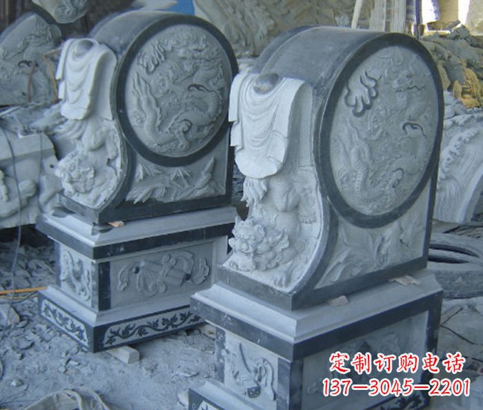 廊坊仿古石门墩招财抱鼓石雕塑