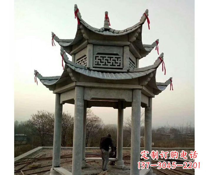 廊坊仿古双层石雕凉亭