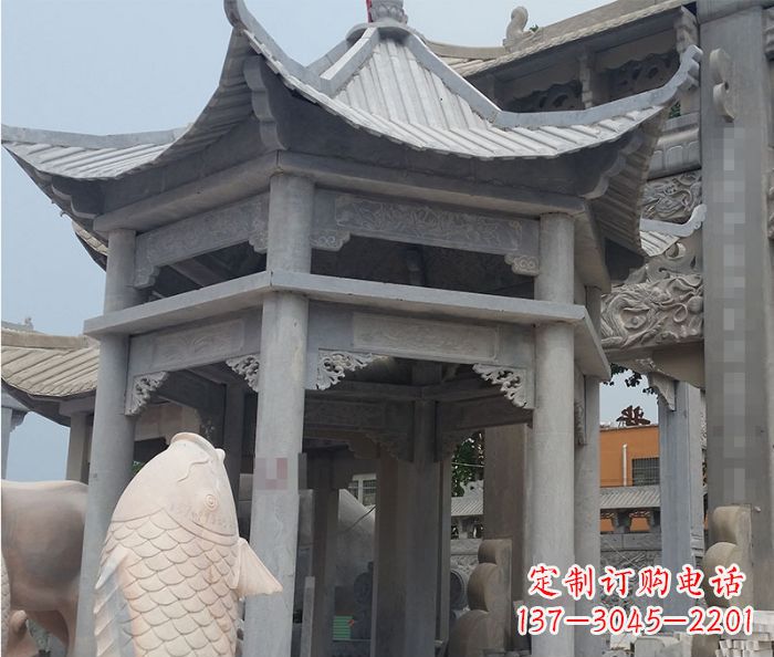 廊坊精美仿古双层石雕凉亭