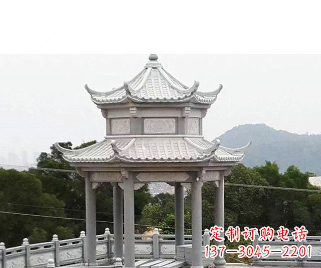 廊坊仿古双层石雕凉亭