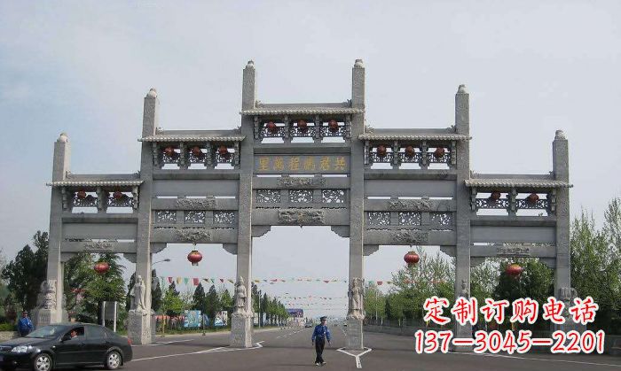 廊坊精美仿古石雕牌坊雕塑