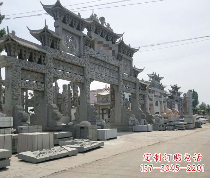 廊坊传统风格牌坊雕塑
